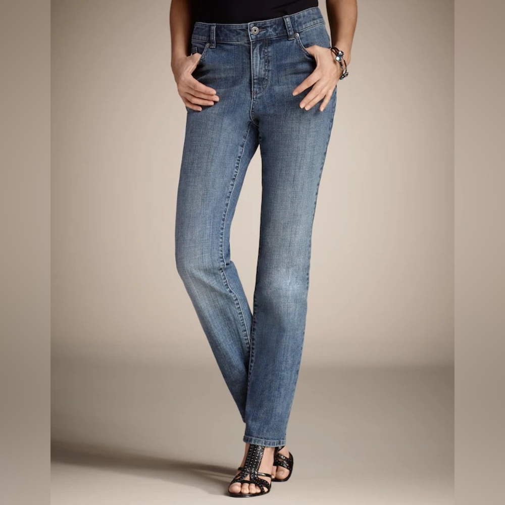 Chicos Platinum Denim Slim-Leg Jeans